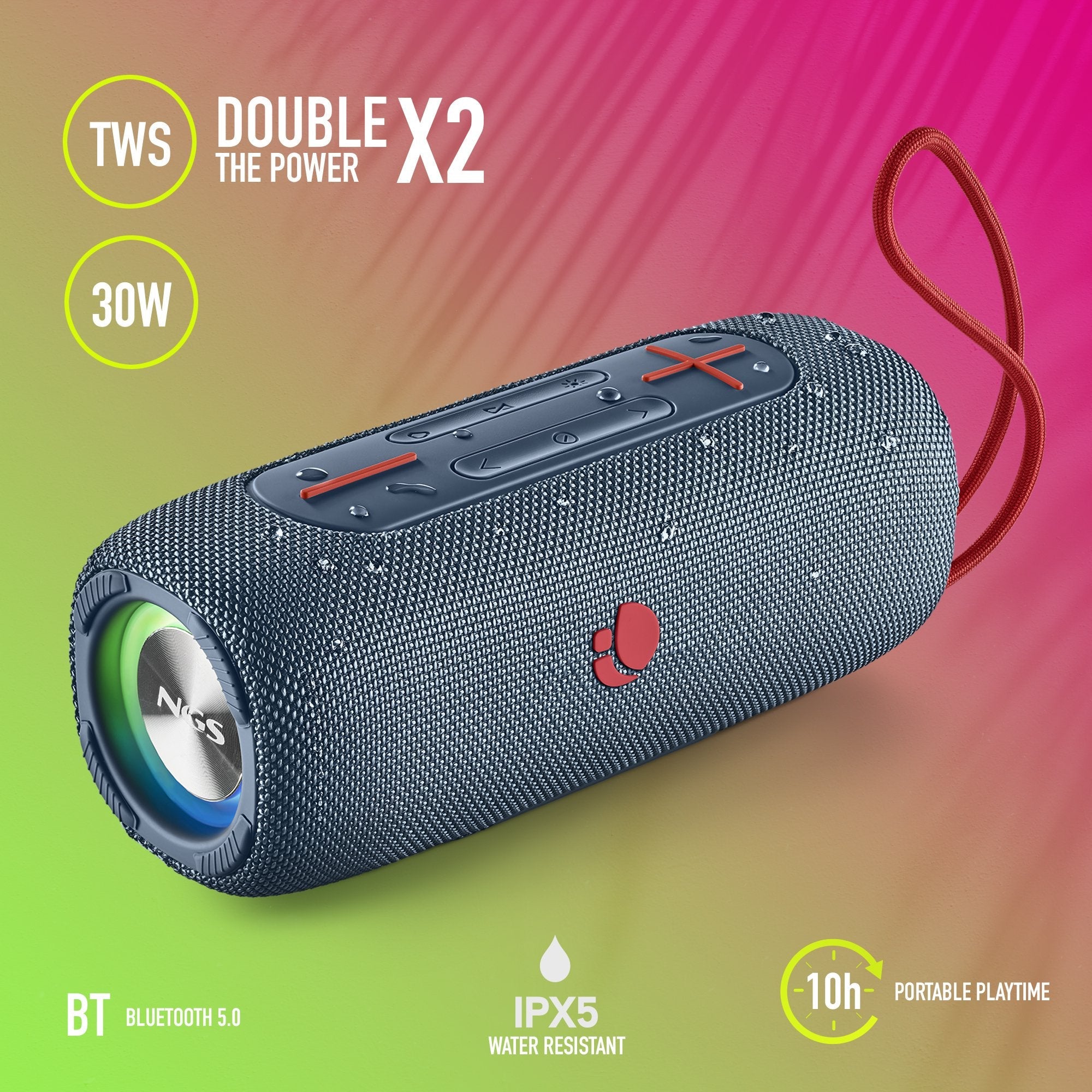 Altavoz Con Bluetooth Ngs Roller Nitro 3 30w 2.0 Azul