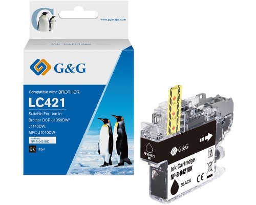 G&G Tinte Komp. Con Brother Lc421bk Patr. 200 Copias Bk