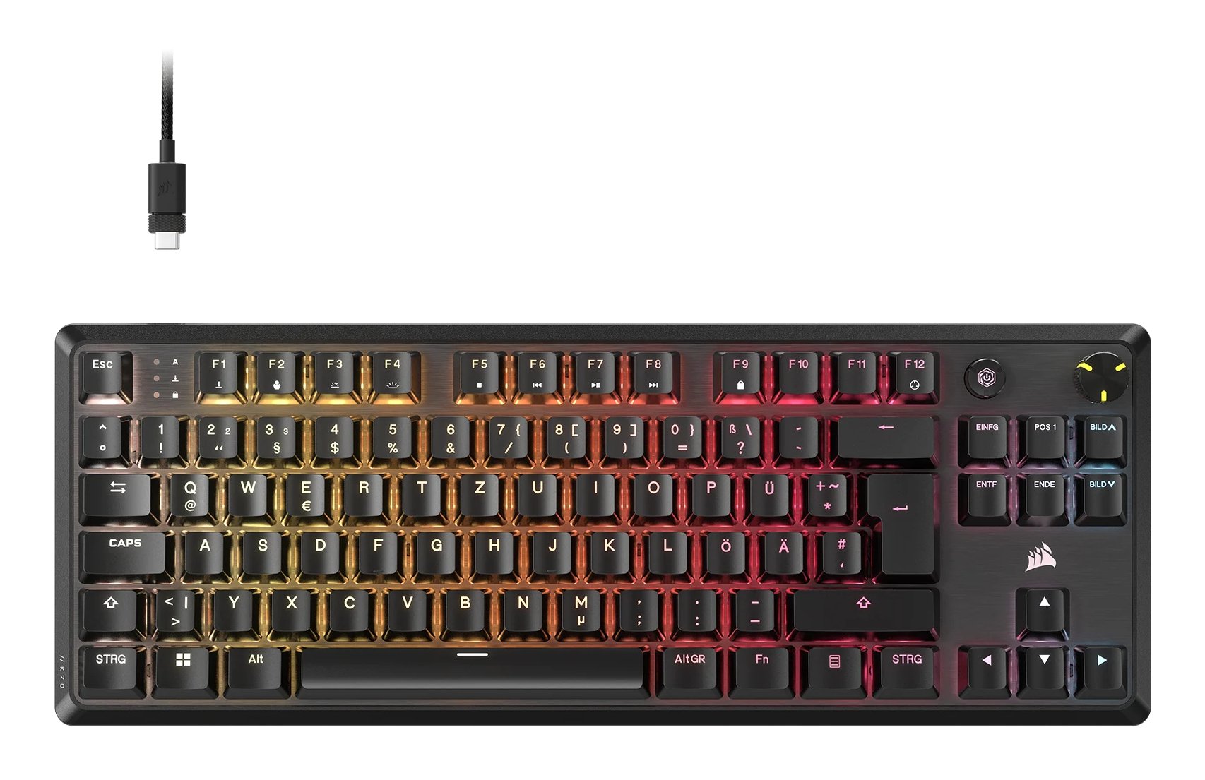 EAN 0840006684367 - Corsair K70 CORE TKL teclado Juego USB QWERTZ Portugués Negro imagen 1