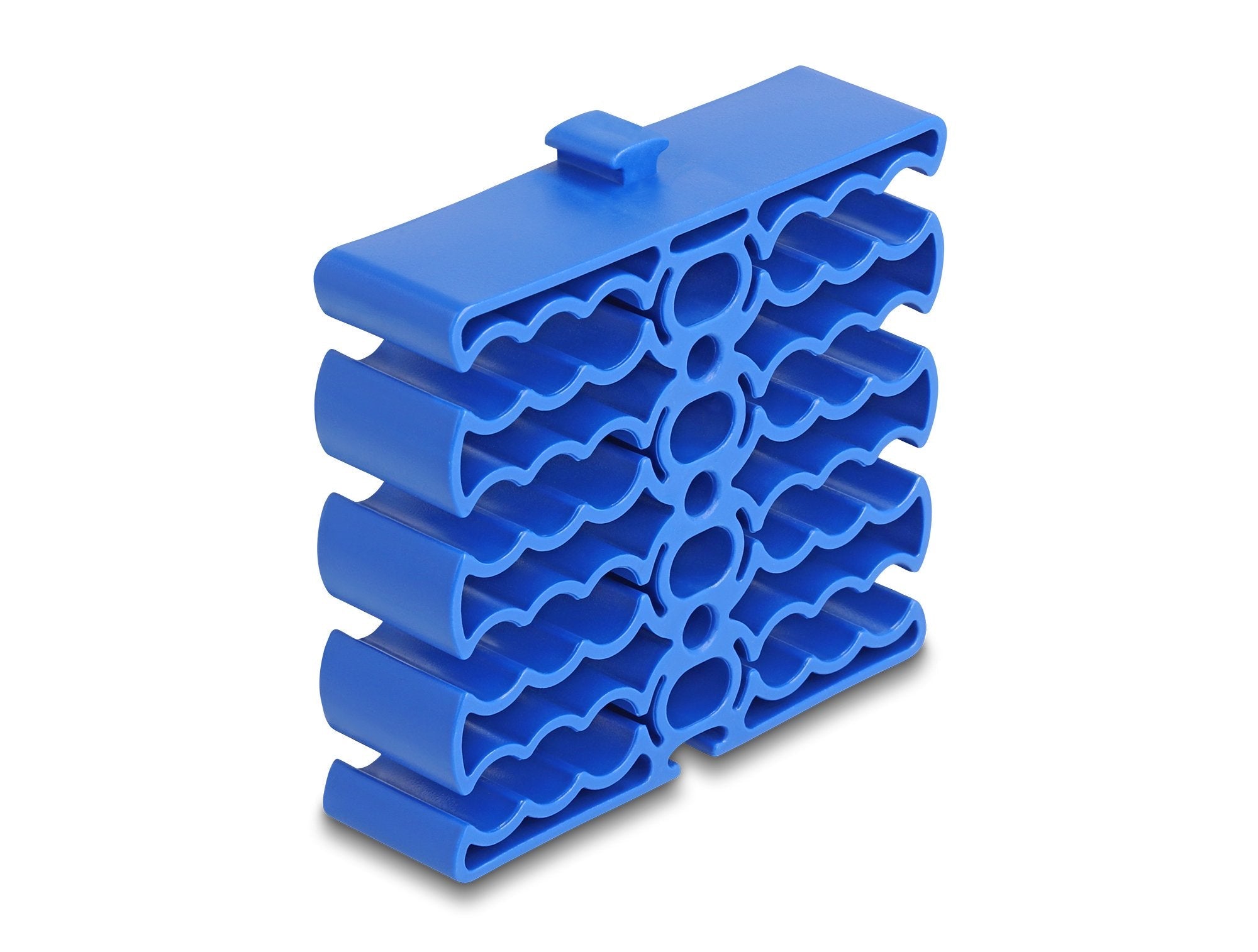 Delock 66325 Organizador De Cables Con 24 Entradas De Cable Azul