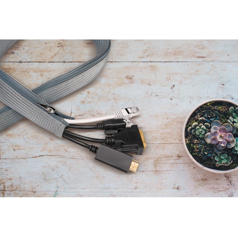 Logilink Manguera De Cable Con Cremallera Ø 50 Mm Grey 1m