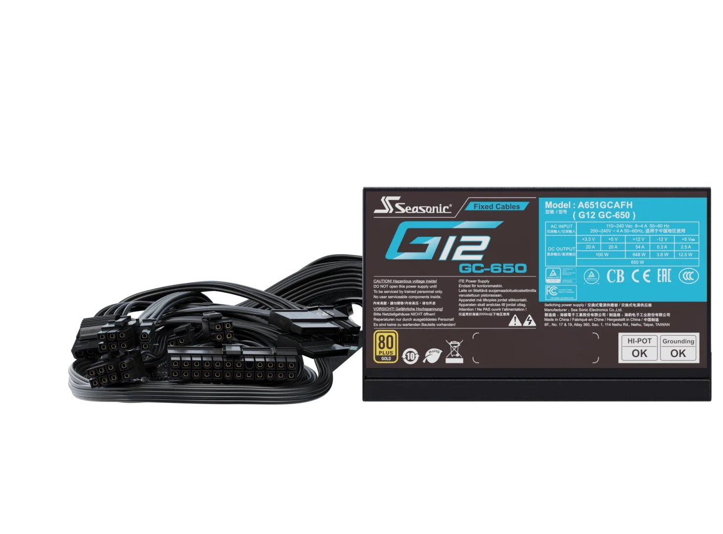 EAN 4711173878520 - Seasonic Netzteil 650W G12 GC-650 80+Gold unidad de fuente de alimentación ATX Negro imagen 2