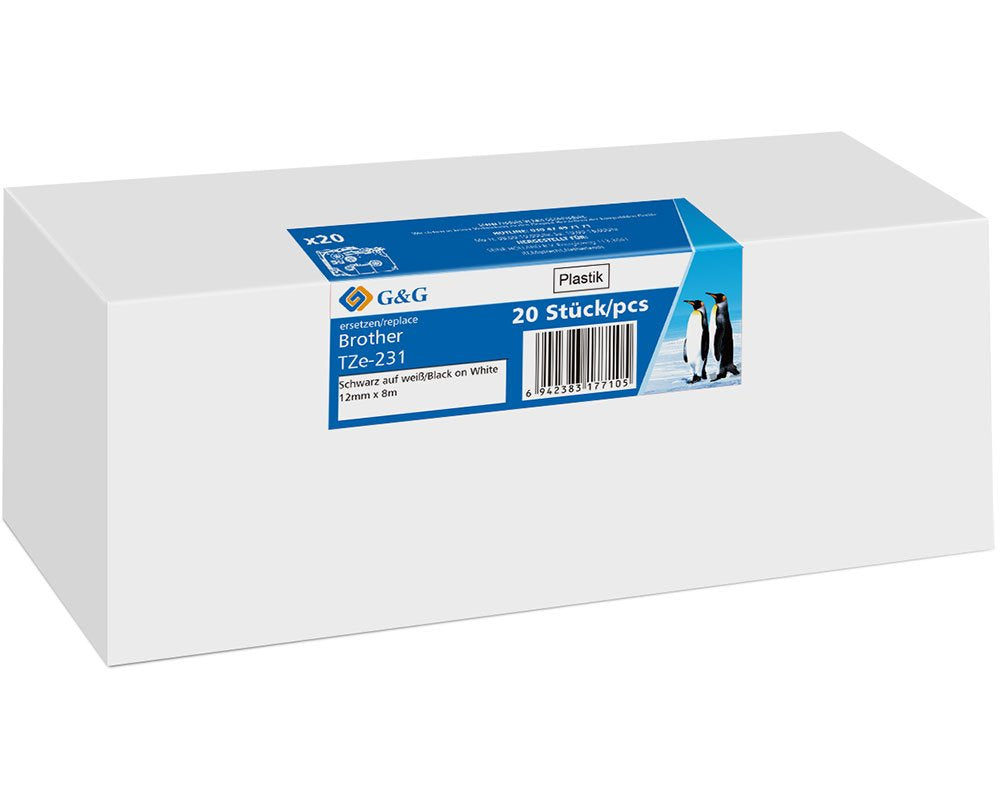 EAN 6942383177105 - G&G 21568 cinta para impresora de etiquetas Negro sobre blanco TZe imagen 3