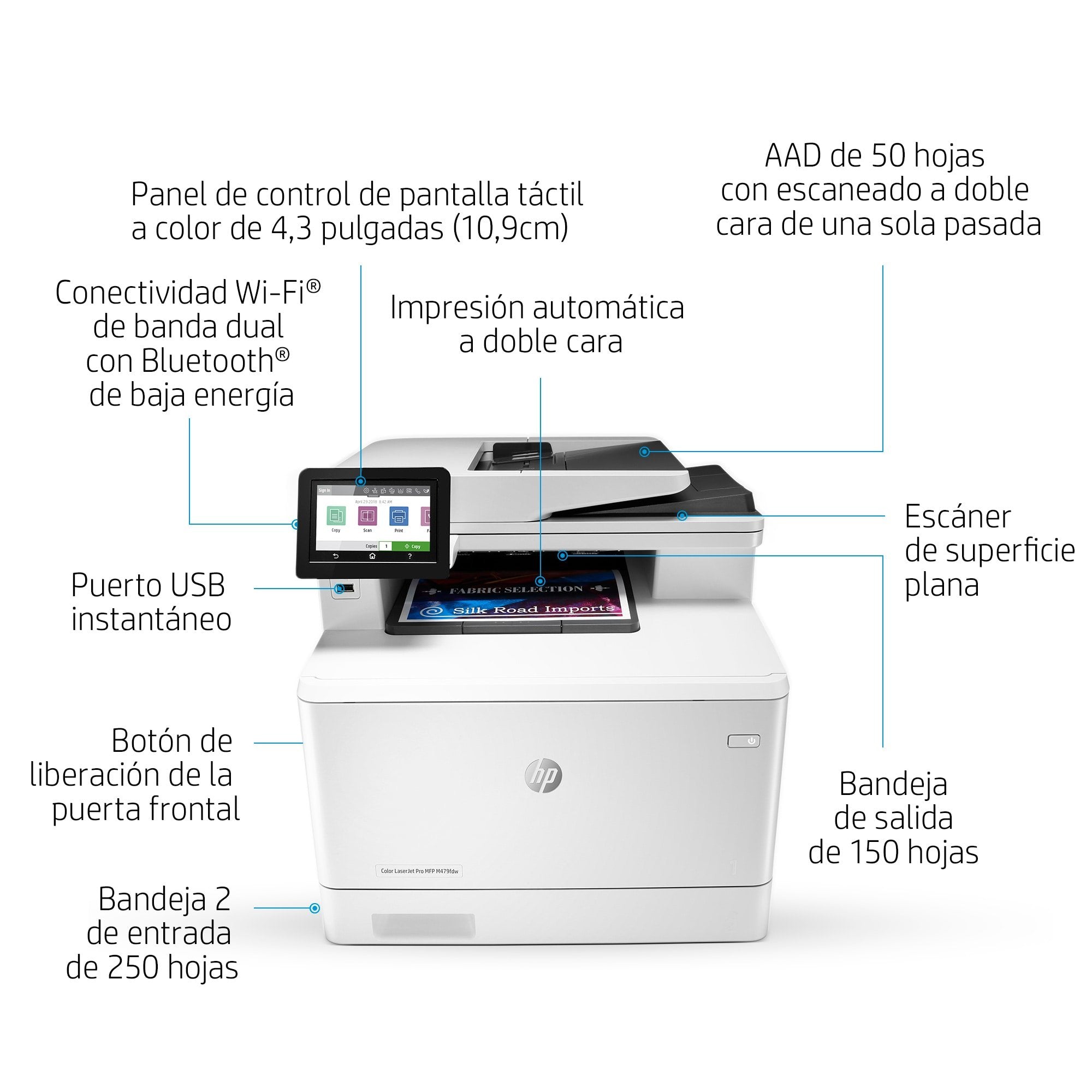 EAN 0192018996687 - HP Color LaserJet Pro MFP M479fnw Laser A4 600 x 600 DPI 27 ppm Wifi imagen 10