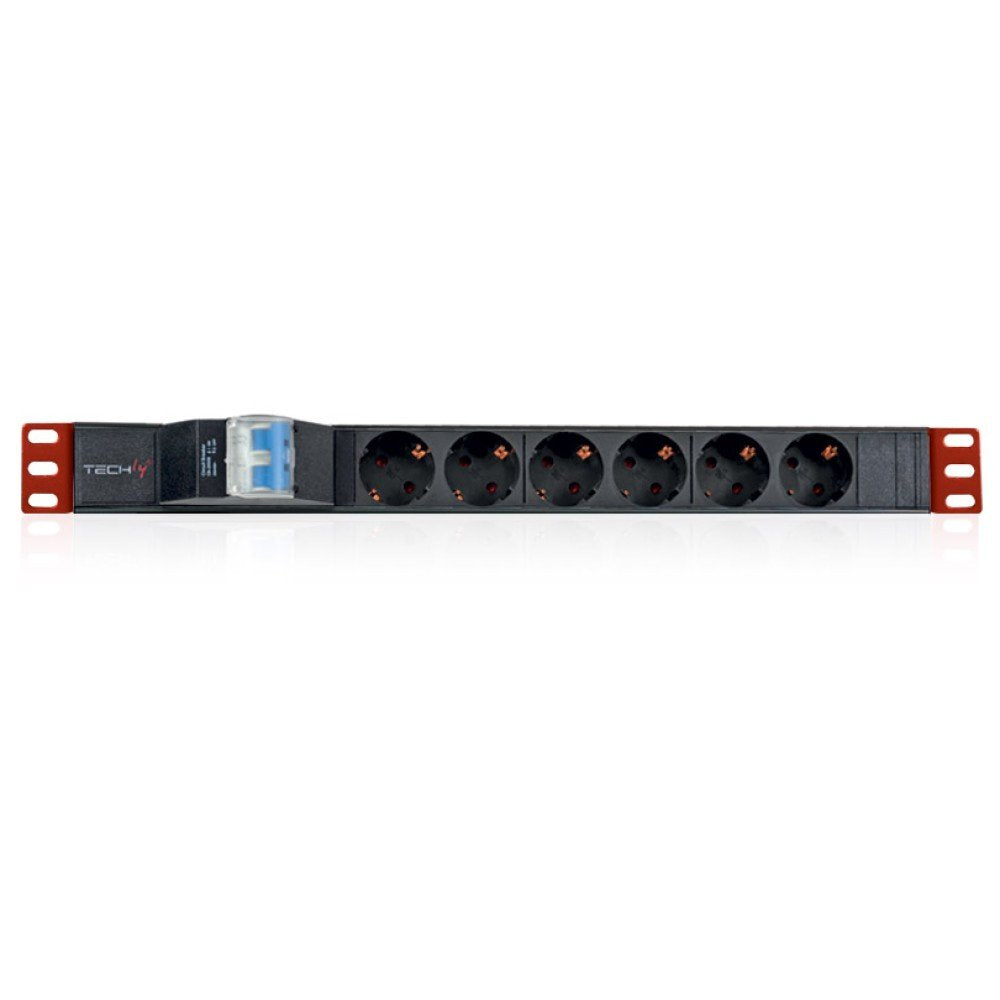 Techly 100471 Regleta Rack 19" Pdu 6 Tomas Schuko Con Magnetotérmico 1he