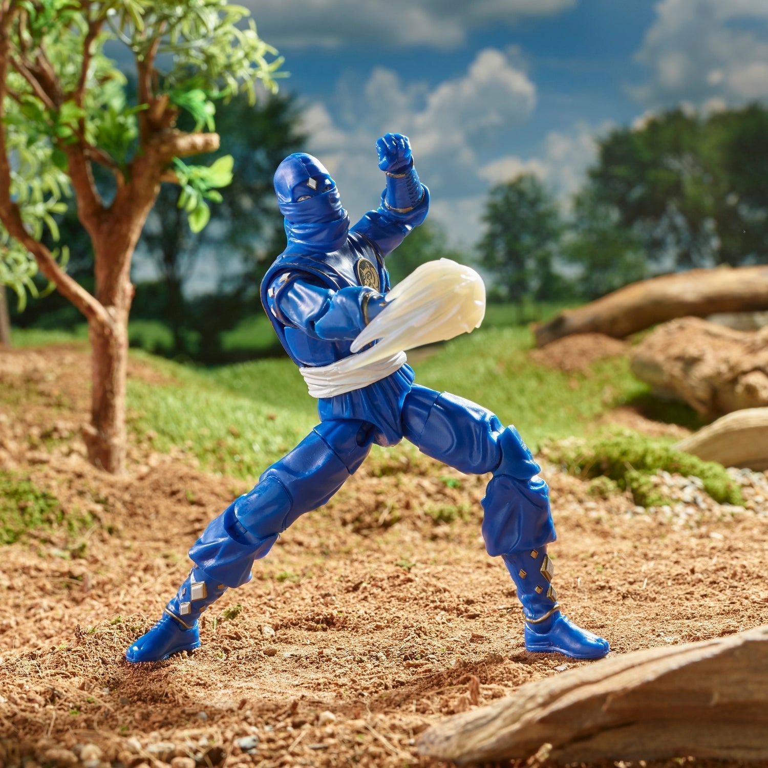 Figura Ninja Blue Ranger Power Rangers Lightning Collection 15cm