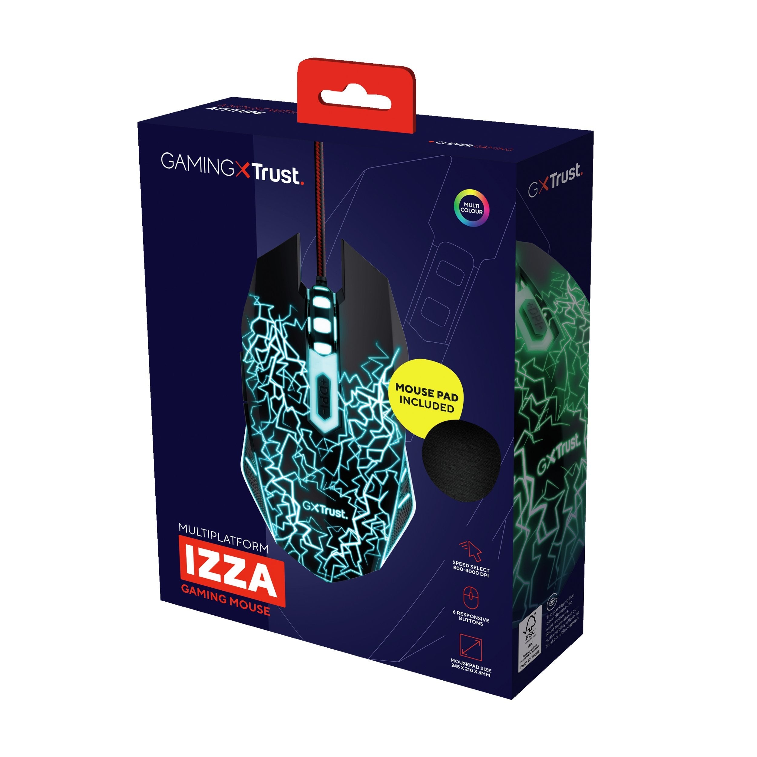 Pack Gaming Trust Gaming Gxt 783x Ratón Óptico + Alfombrilla