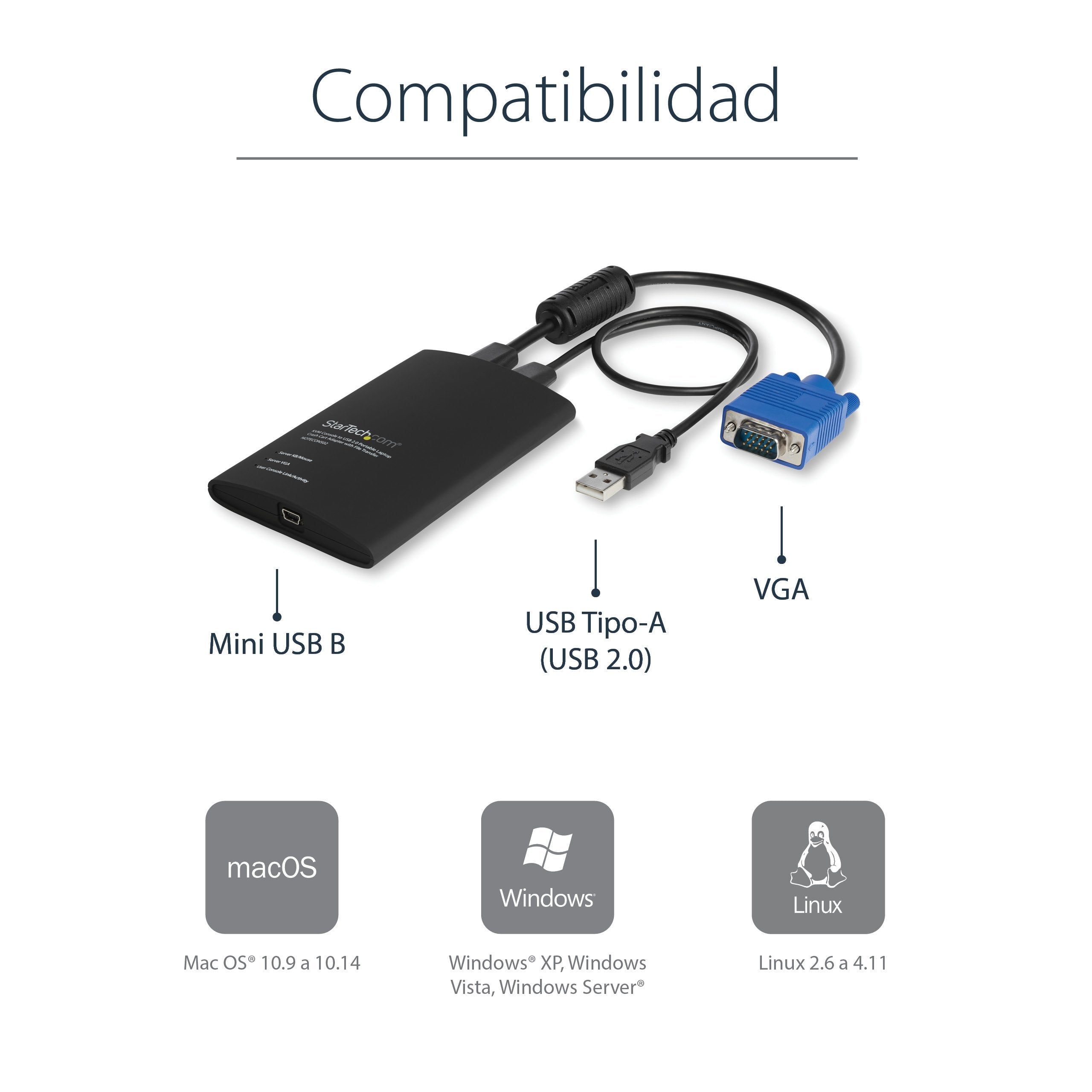 EAN 0065030854382 - StarTech.com NOTECONS02 interruptor KVM Negro imagen 11
