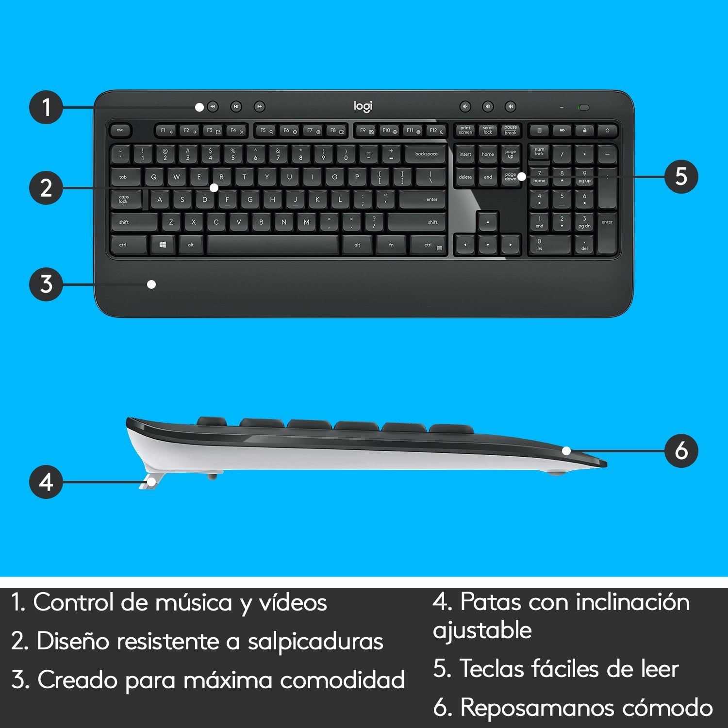 EAN 5099206077423 - Logitech 920-008680 teclado Ratón incluido Universal RF inalámbrico QWERTY Español Negro, Blanco imagen 7