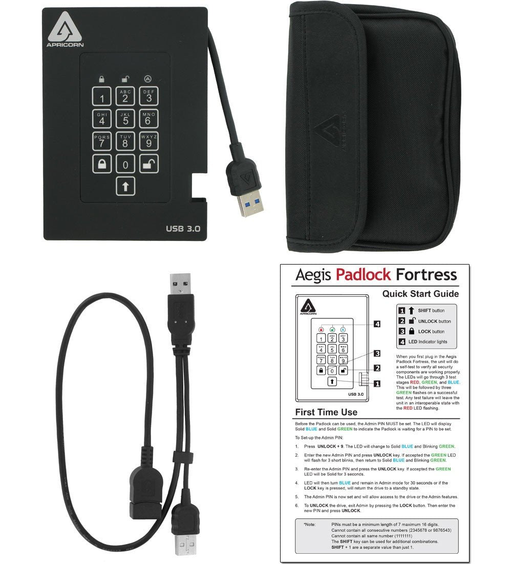EAN 708326914154 - Apricorn Aegis Padlock Fortress 1 TB USB 3.2 Gen 1 (3.1 Gen 1) Negro imagen 4