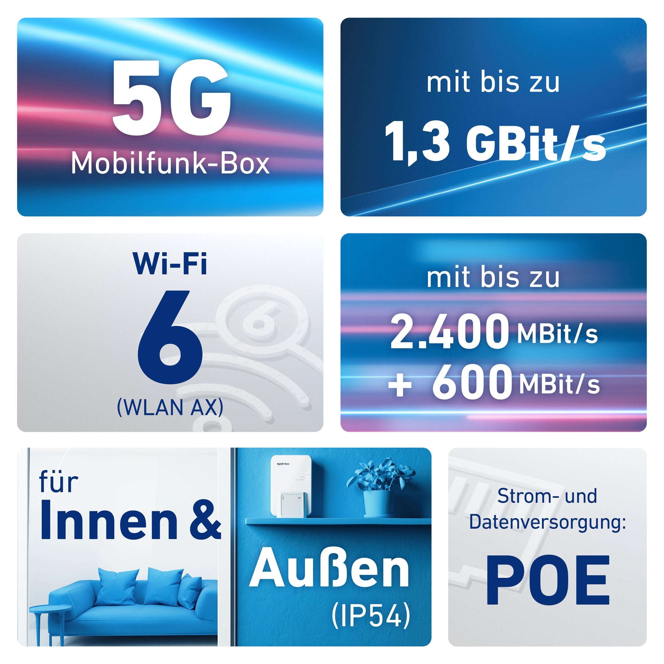 EAN 4023125030710 - Box FRITZ! 6860 5G Edition International router inalámbrico Gigabit Ethernet Doble banda (2,4 GHz / 5 GHz imagen 5