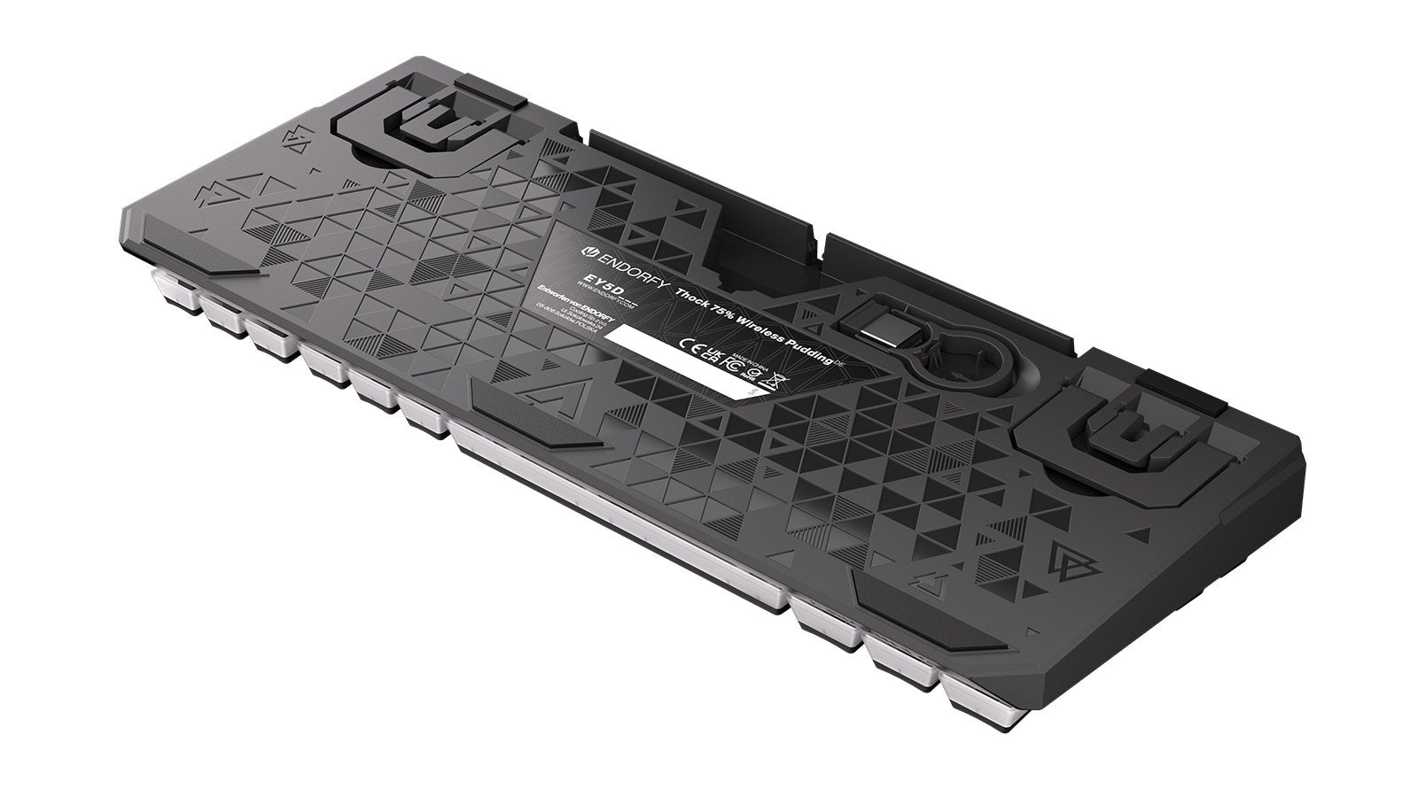 Teclado Alemán Endorfy Thock 75% Rf Inalámbrica + Usb Qwertz Negro