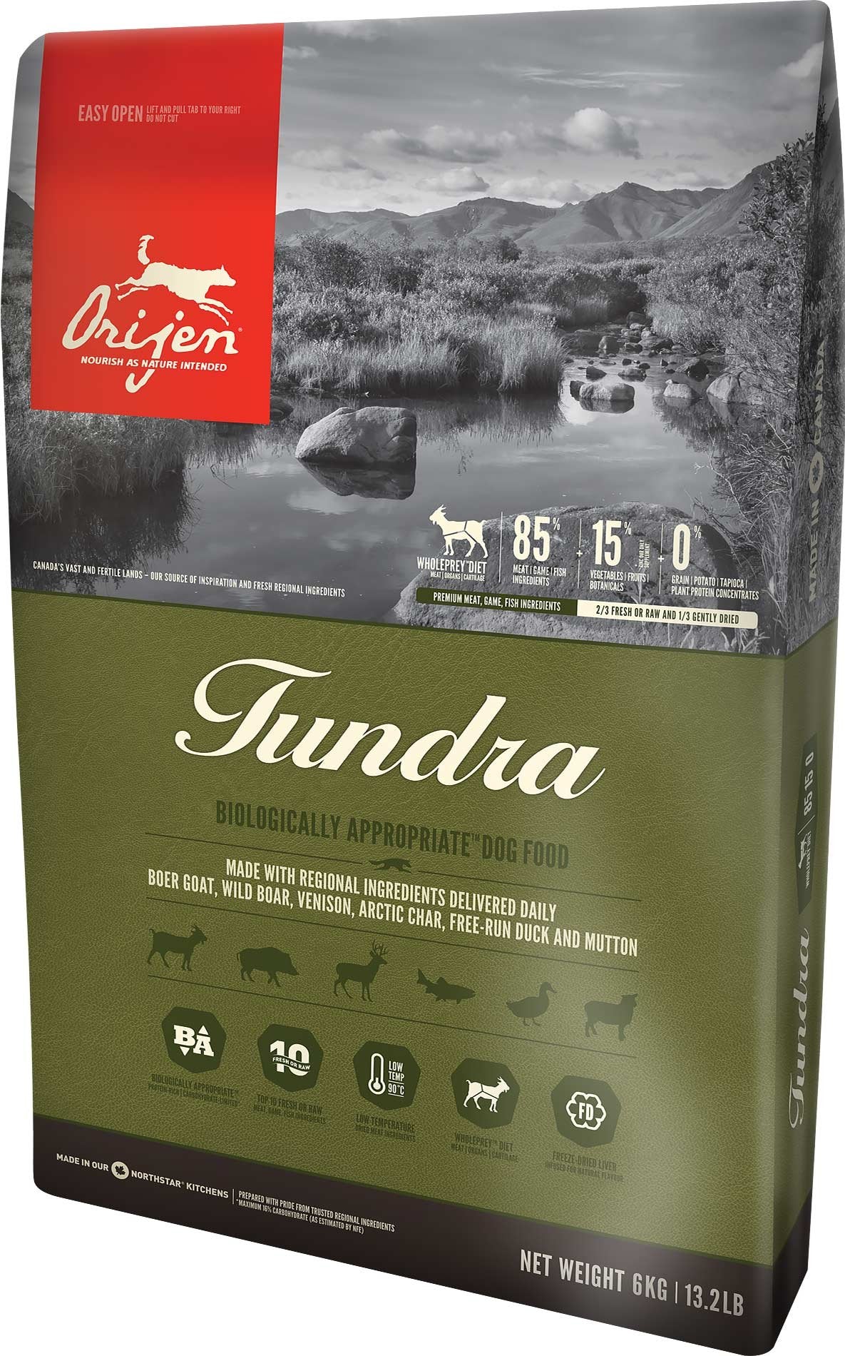 EAN 0064992185602 - Orijen Tundra 6 kg Adulto Cabra, Jabalí, Pato imagen 1
