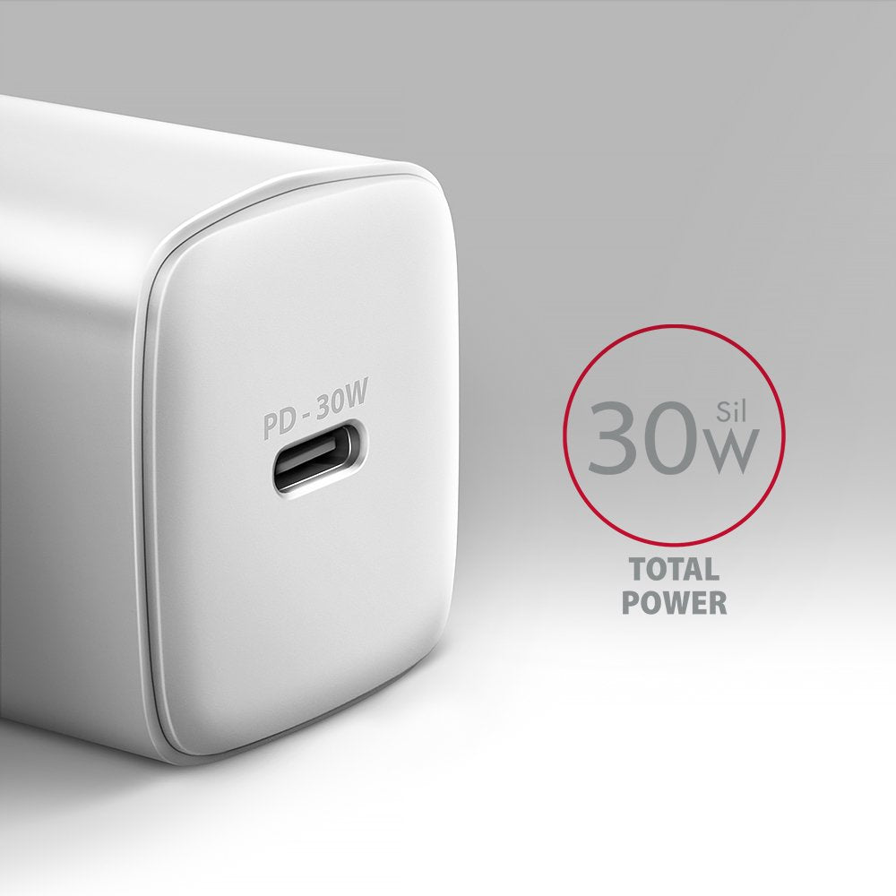 EAN 8595247908322 - Axagon ACU-PD30W wall charger 1x QC3.0/AFC/FCP/PD type-C 30W white Teléfono móvil, Smartphone, Reloj inte imagen 2