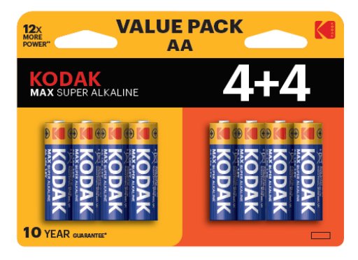 Pilas Kodak Alcalina Max Aa Lr6 Blister 4+4