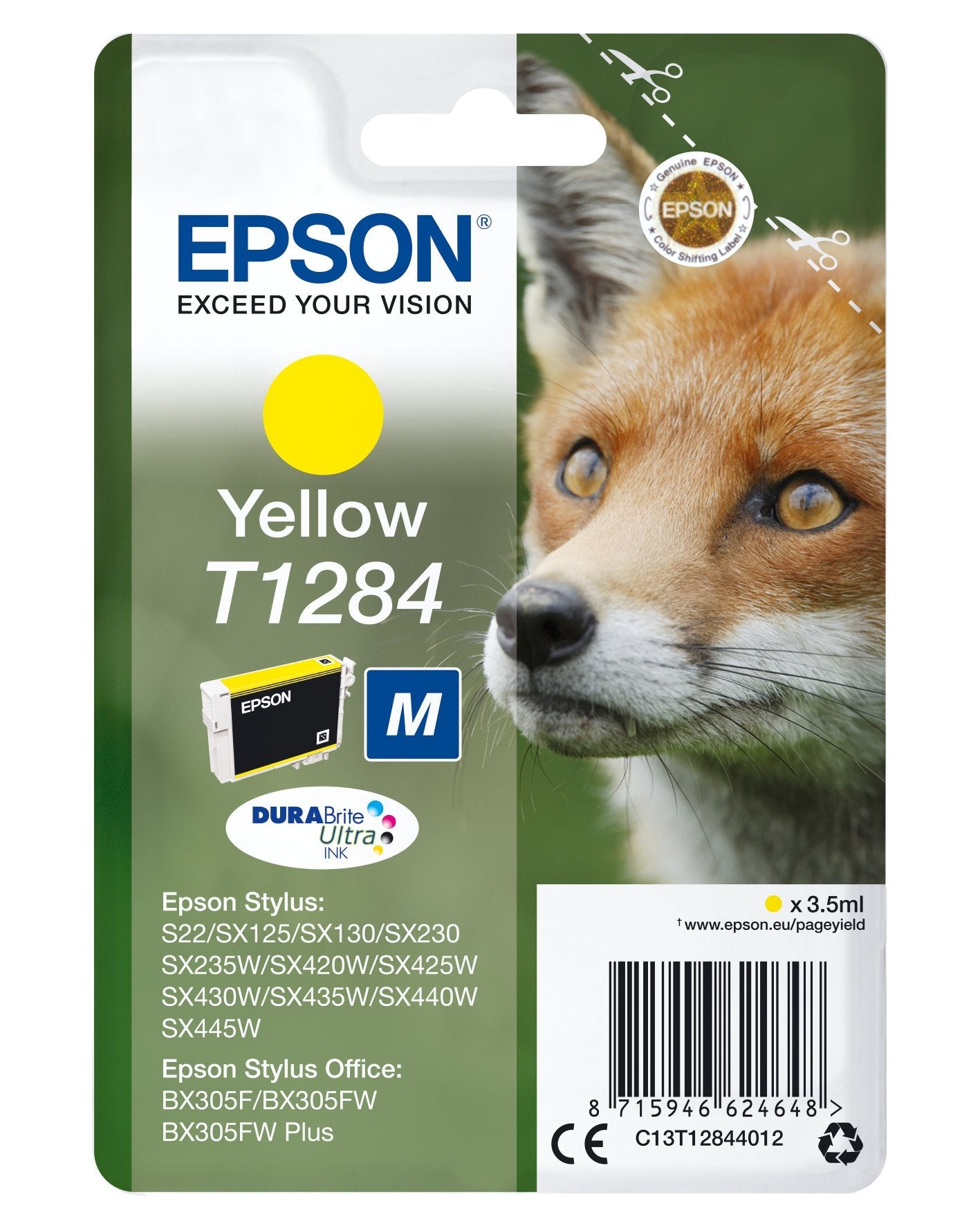 Epson Fox Cartucho T1284 Amarillo (Etiqueta Rf)