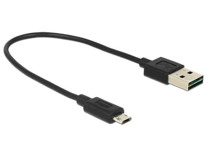 Delock 84804 Cable Easy-Usb 2.0 Type-A Macho > Easy-Usb 2.0 Type-Micro-B De 0,2 M Negro