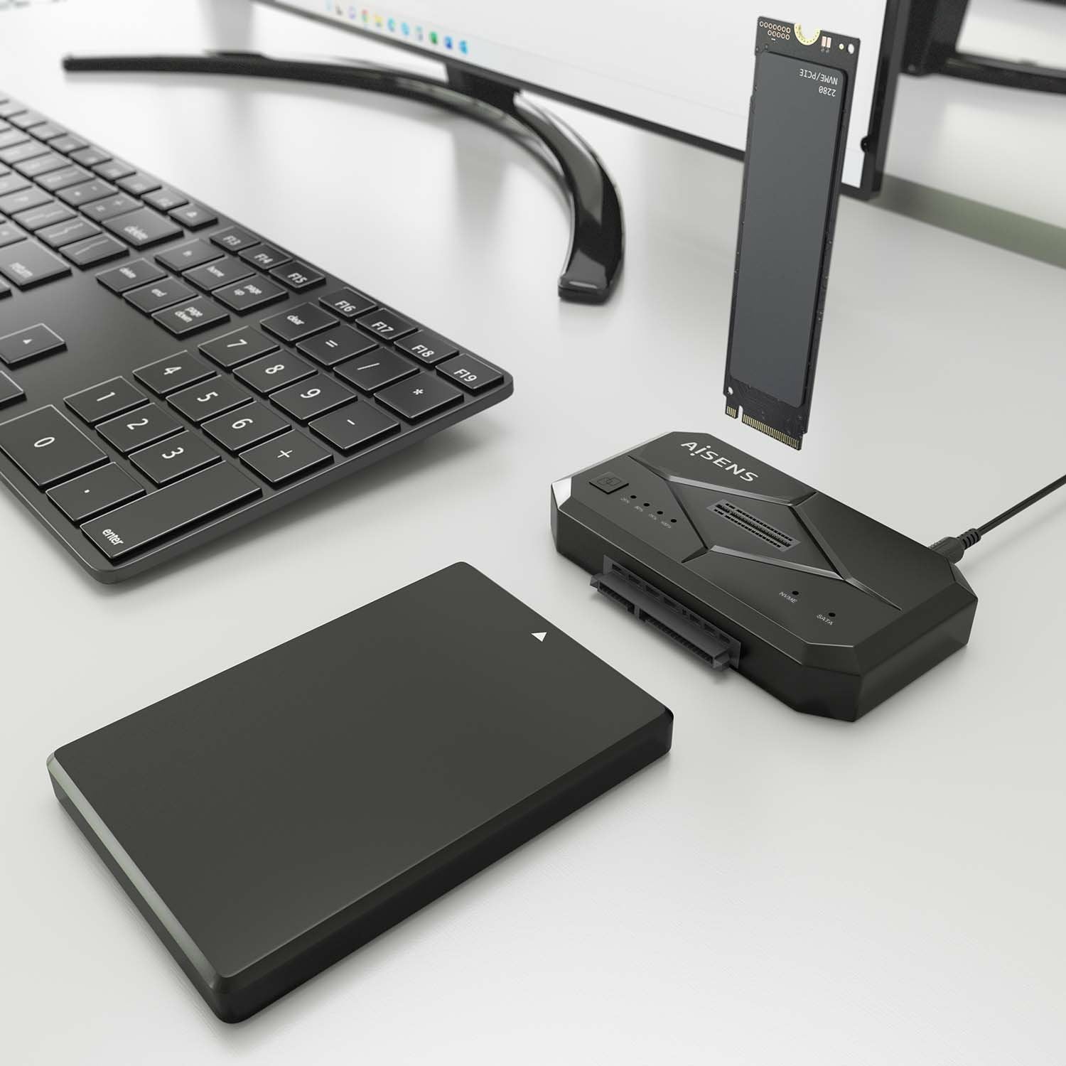 EAN 8435739901335 - AISENS ASDS-M2SATA04B base de conexión para disco duro USB 3.2 Gen 1 (3.1 Gen 1) Type-C imagen 6