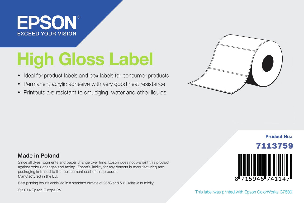 Epson High Gloss Label 102x76mm 1570 Etiketten Die-Cut