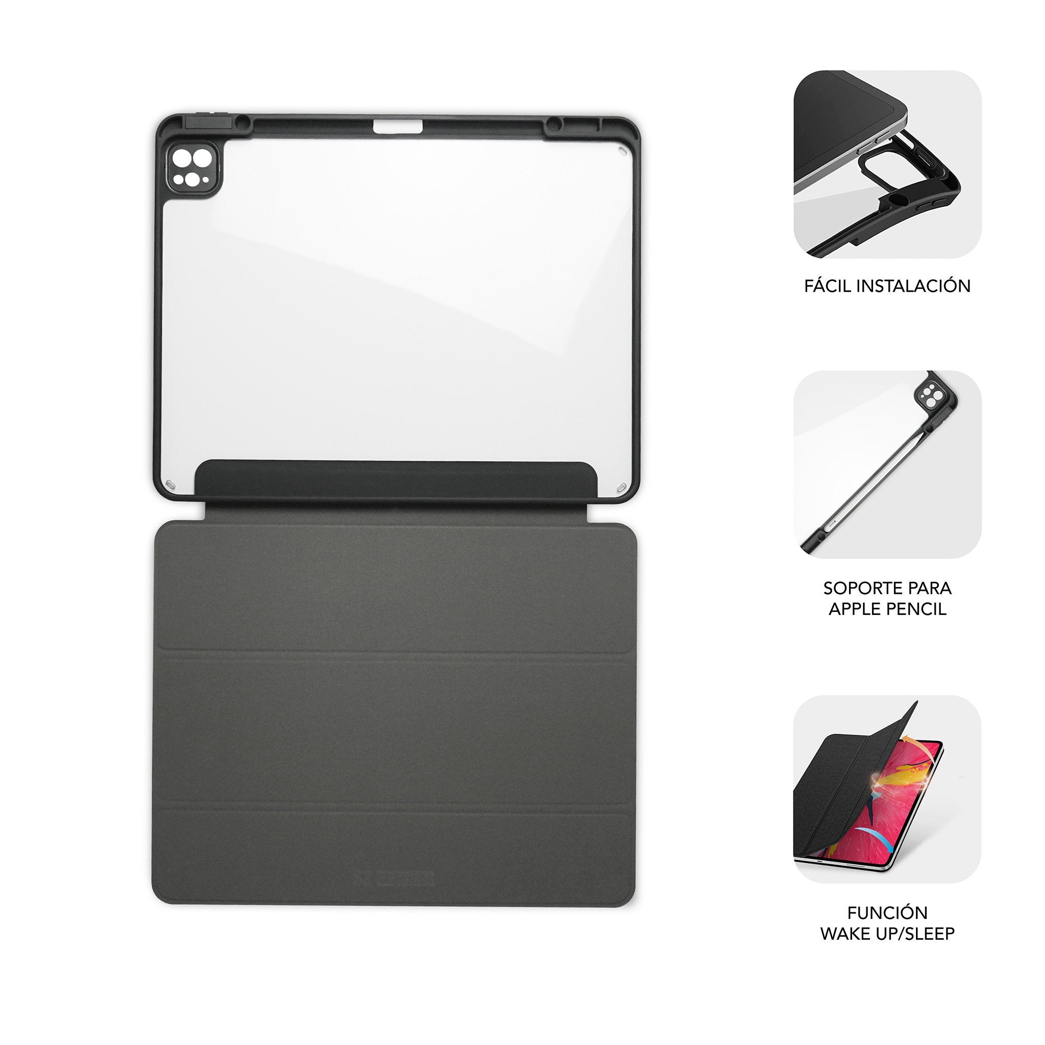 EAN 8436586742751 - SUBBLIM SUBCST-5SC400 funda para tablet 27,9 cm (11") Folio Negro, Transparente imagen 5