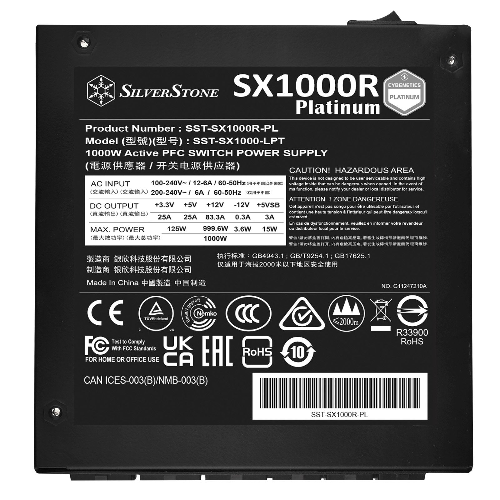 Fuente De Alimentación Silverstone 1000w Sst-Sx1000r-Pl