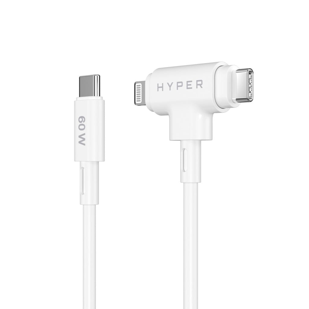 Hyperjuice Cable Lightning 24 Pin Usb-C Macho A 24 Pin Usb-C Lightning Macho 1.5 M Blanco