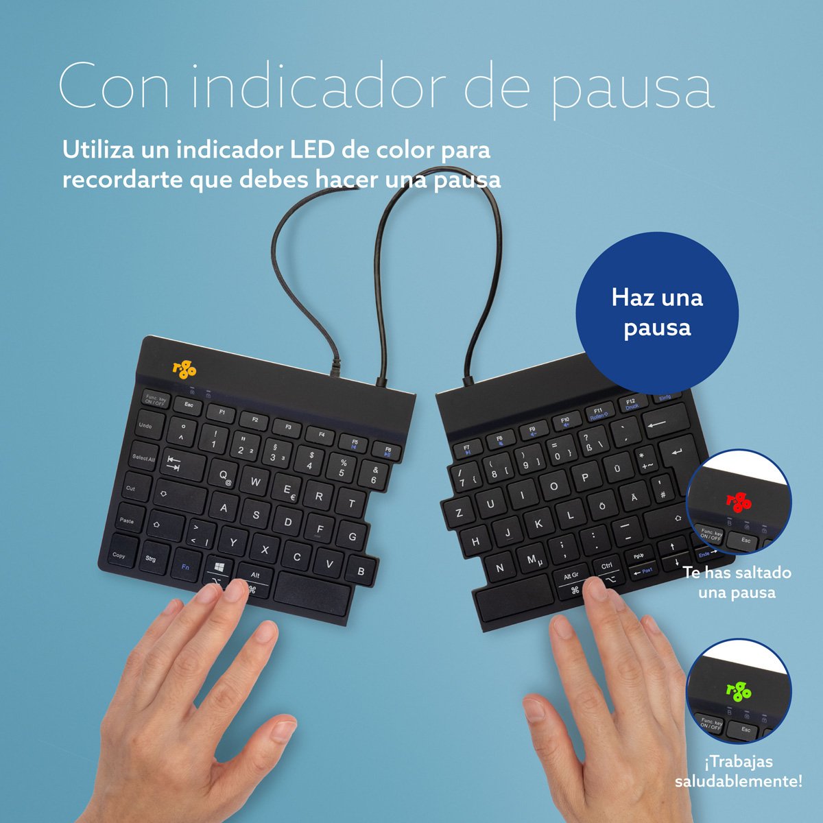 EAN 8719274490791 - R-Go Tools RGOSP-DEWIBL teclado Universal USB Alemán imagen 10