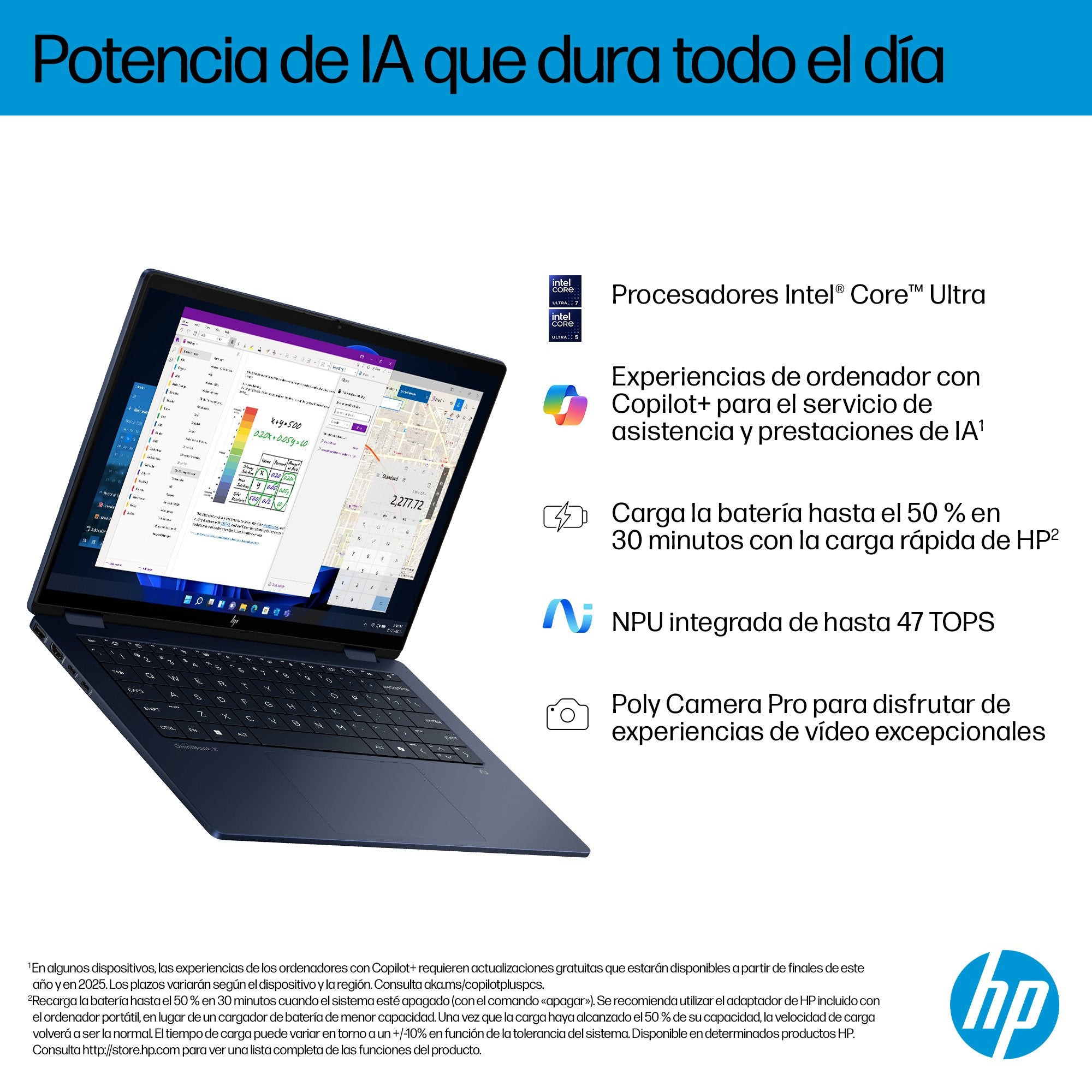 EAN 0199251569180 - HP OmniBook X FlipNGAI 14-fm0009ns Copilot+ PC Intel Core Ultra 7 258V Híbrido (2-en-1) 35,6 cm (14") Pan imagen 10
