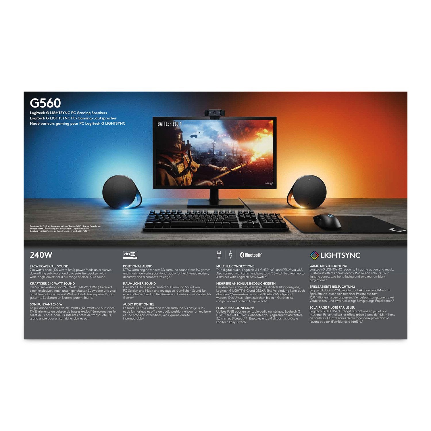 EAN 5099206076747 - Logitech G 980-001301 conjunto de altavoces 120 W PC/ordenador portátil Negro 2.1 canales 30 W Bluetooth imagen 34