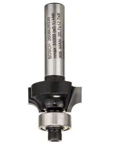 Bosch Professional Fresa Para Redondear Standard Para Madera, Radio 4 Mm, Eje Ø 8 Mm, Doble Filo, Rodamiento Axial De Bolas 2608628339