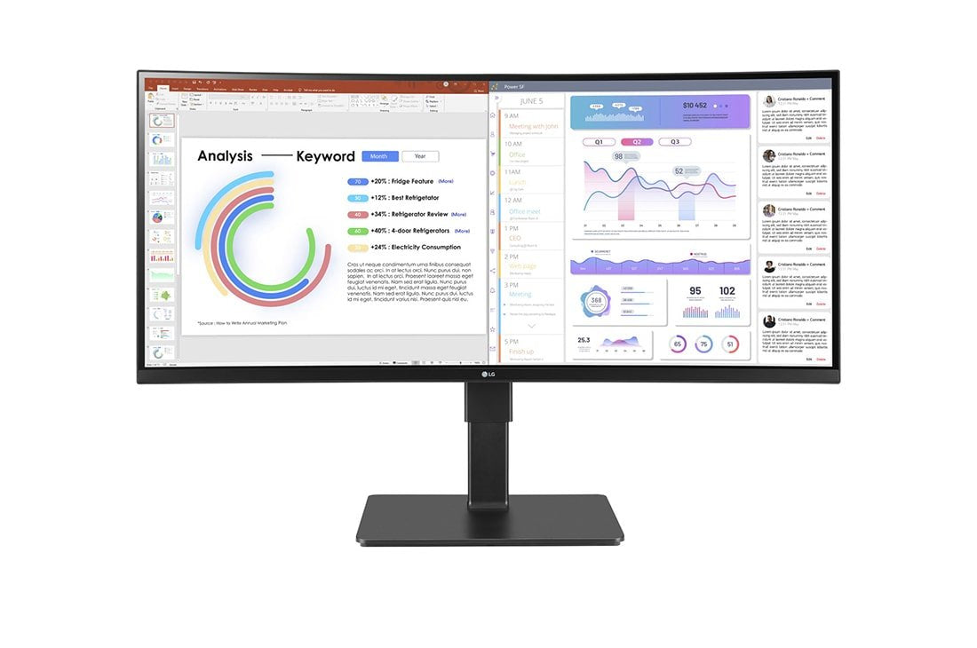 Monitor Profesional Ultrapanorámico Curvo Lg 34bq77qc-B 34' Wqhd Webcam Multimedia Negro
