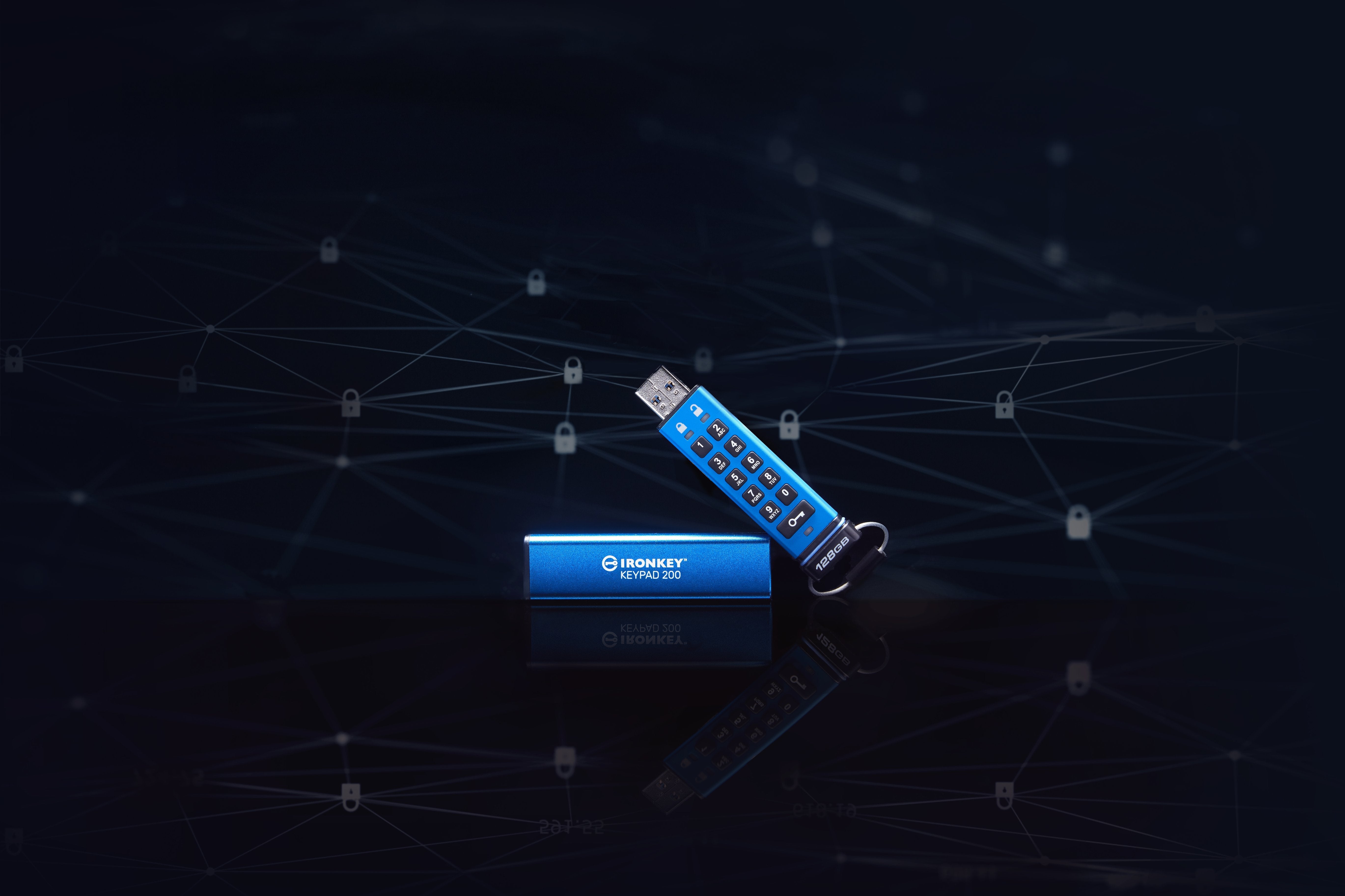 EAN 0740617330069 - Kingston Technology IronKey Keypad 200 unidad flash USB USB tipo A 3.2 Gen 1 (3.1 Gen 1) Azul imagen 5