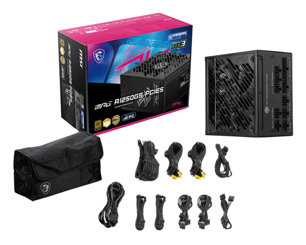 EAN 4711377243766 - MSI MPG A1250GS PCIE5 unidad de fuente de alimentación 1250 W 20+4 pin ATX ATX Negro imagen 5