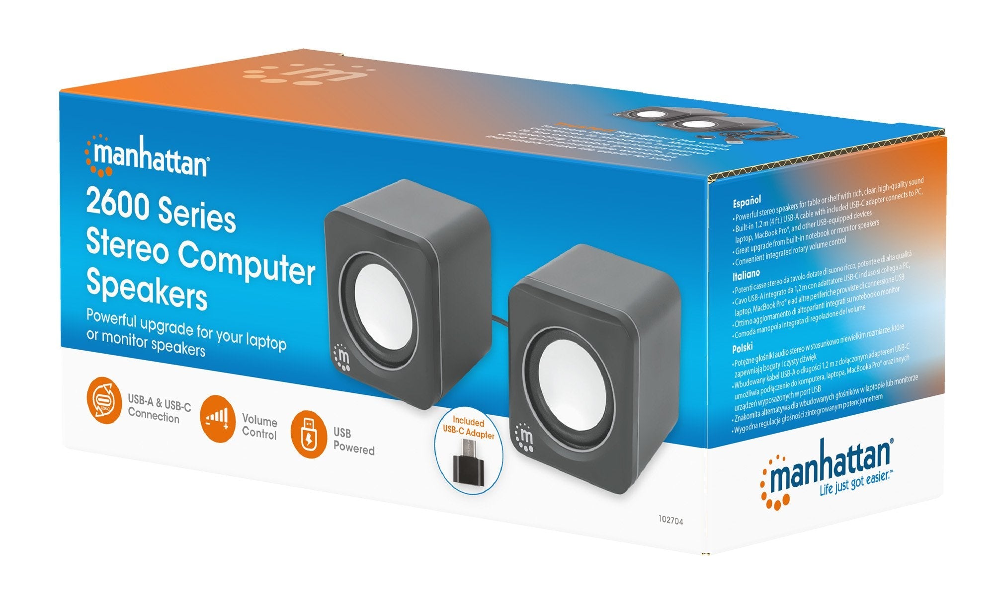 Manhattan Usb-Lautsprecher - 2600 Series Negro Plata