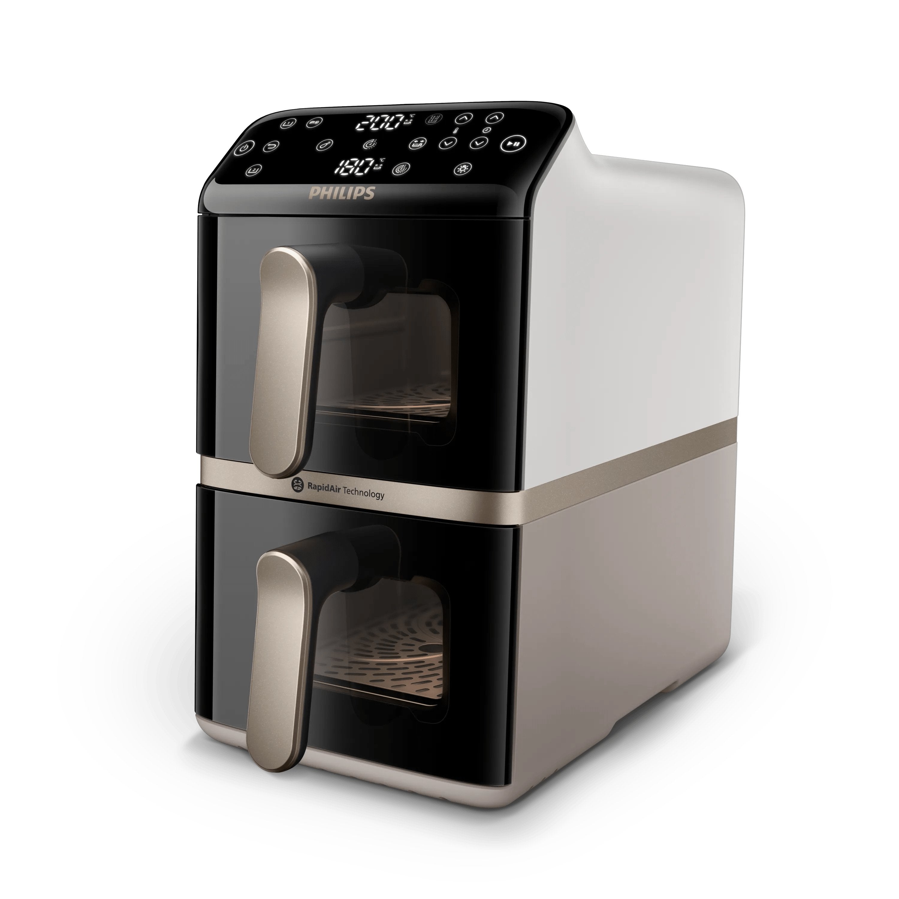 Philips 4000 Series Na462/80 Freidora Doble 10 L Independiente 2750 W Freidora De Aire Caliente Negro, Oro, Gris