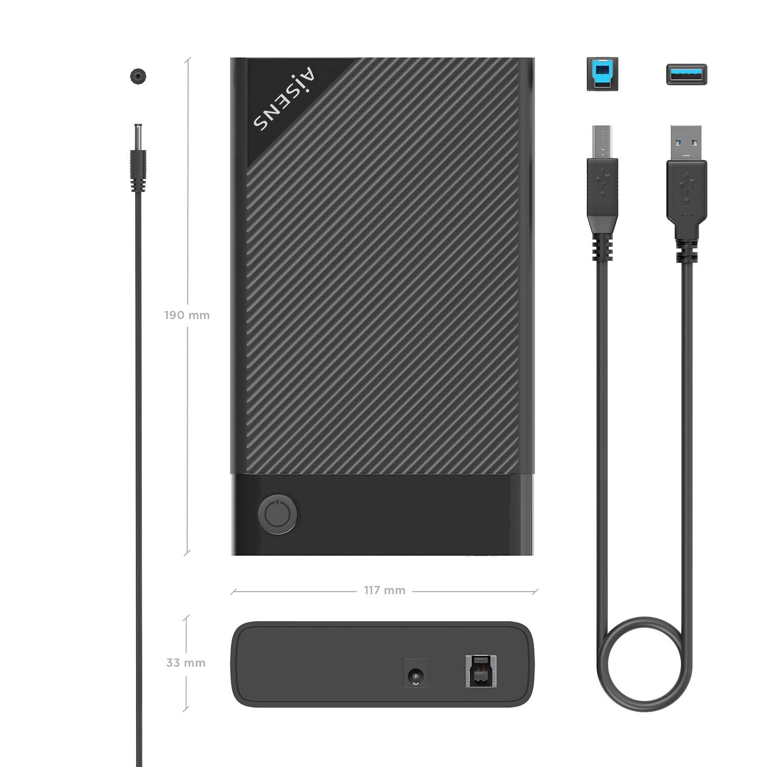 EAN 8435739902417 - AISENS ASE-3529B caja para disco duro externo Caja de disco duro (HDD) Negro 3.5" imagen 5