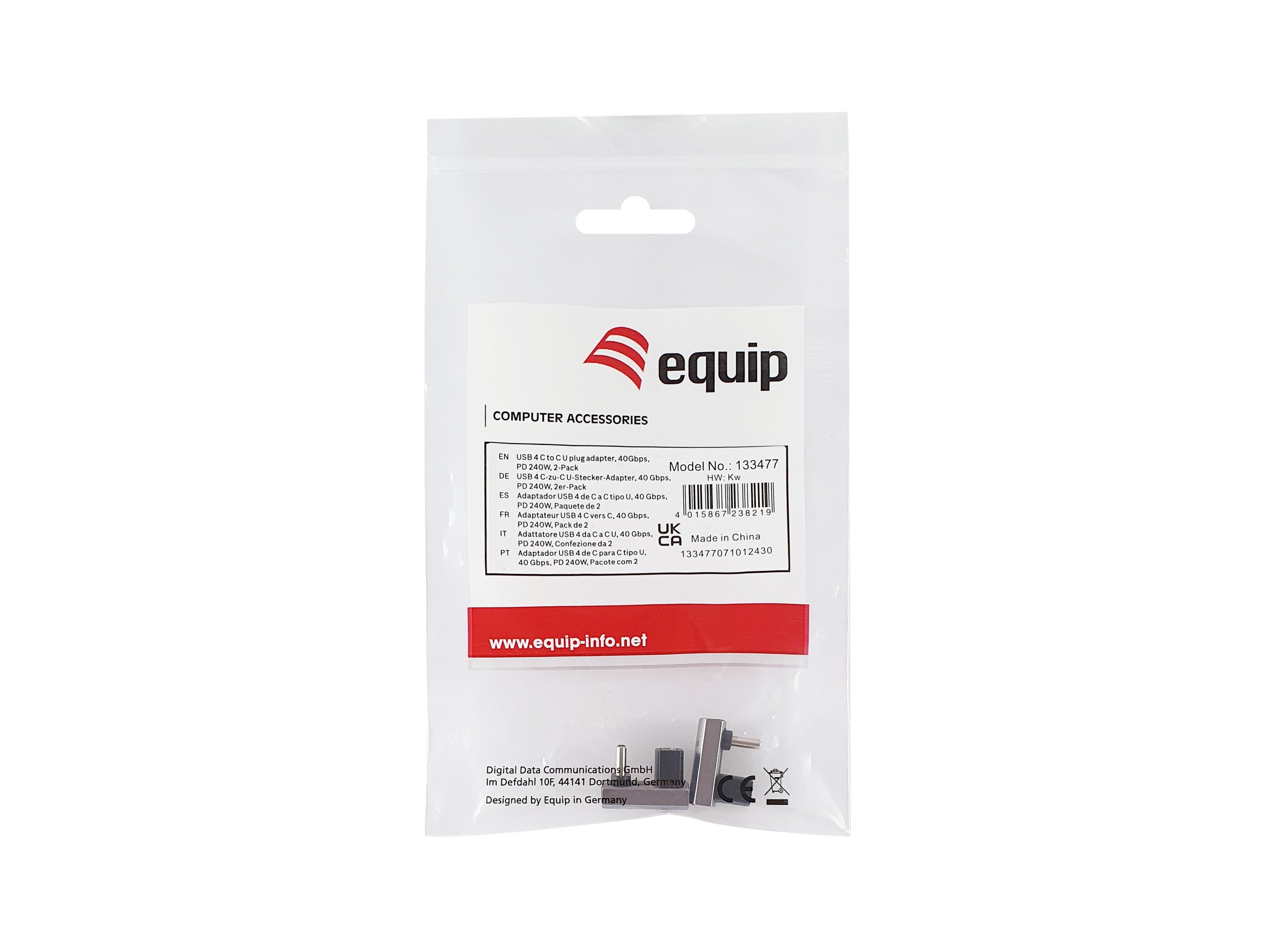 Equip Adaptador Usb 4.0 -> Usb-C 40gbps, 240w Pd, 2er-Pack Gr