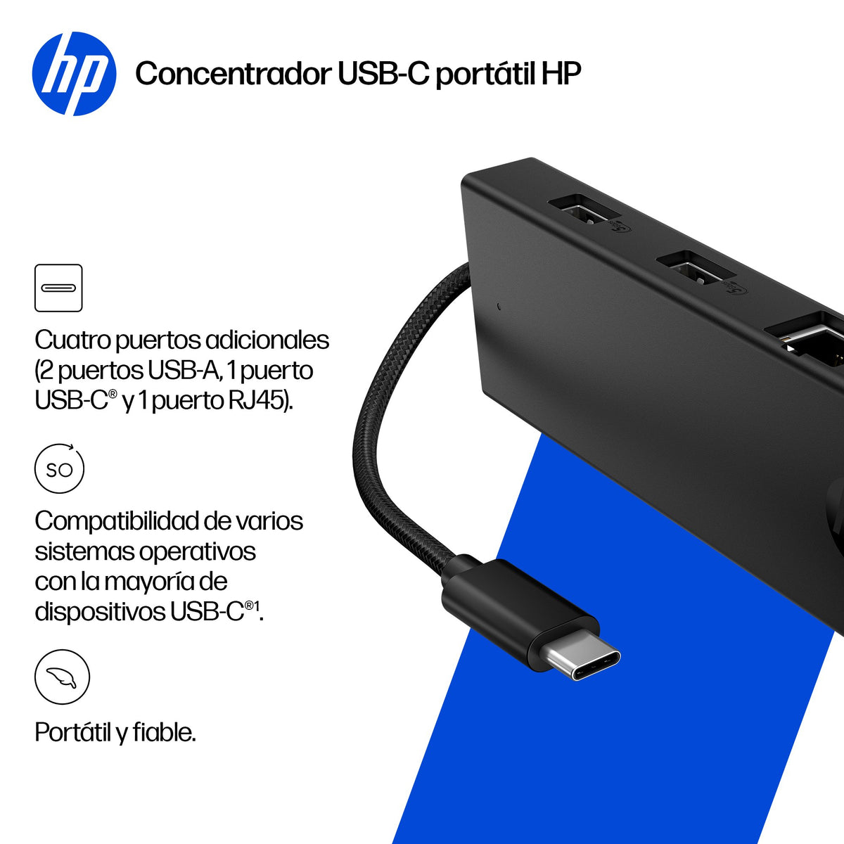 EAN 198990573175 - HP Portable USB-C Hub imagen 2