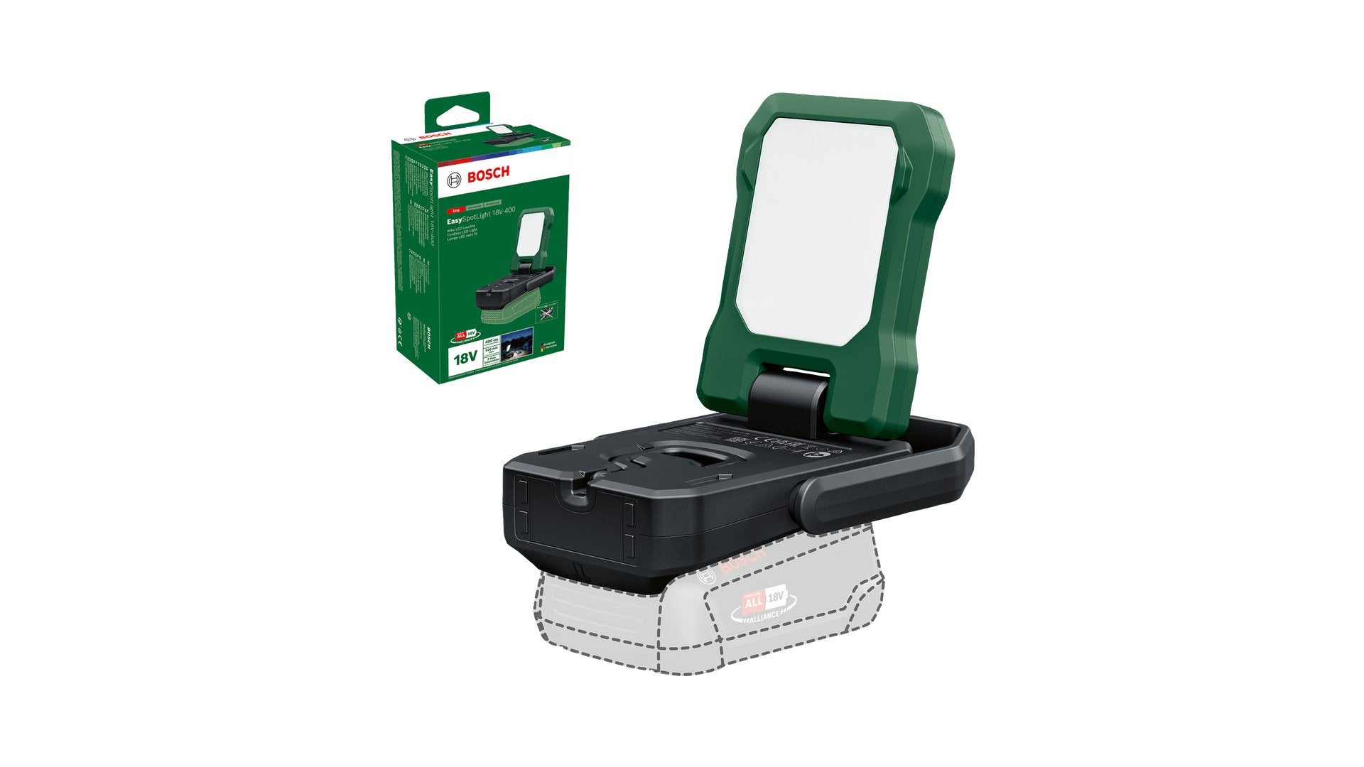 EAN 4053423250060 - Bosch EasySpotLight 18V-400 Negro, Verde Linterna universal LED imagen 5