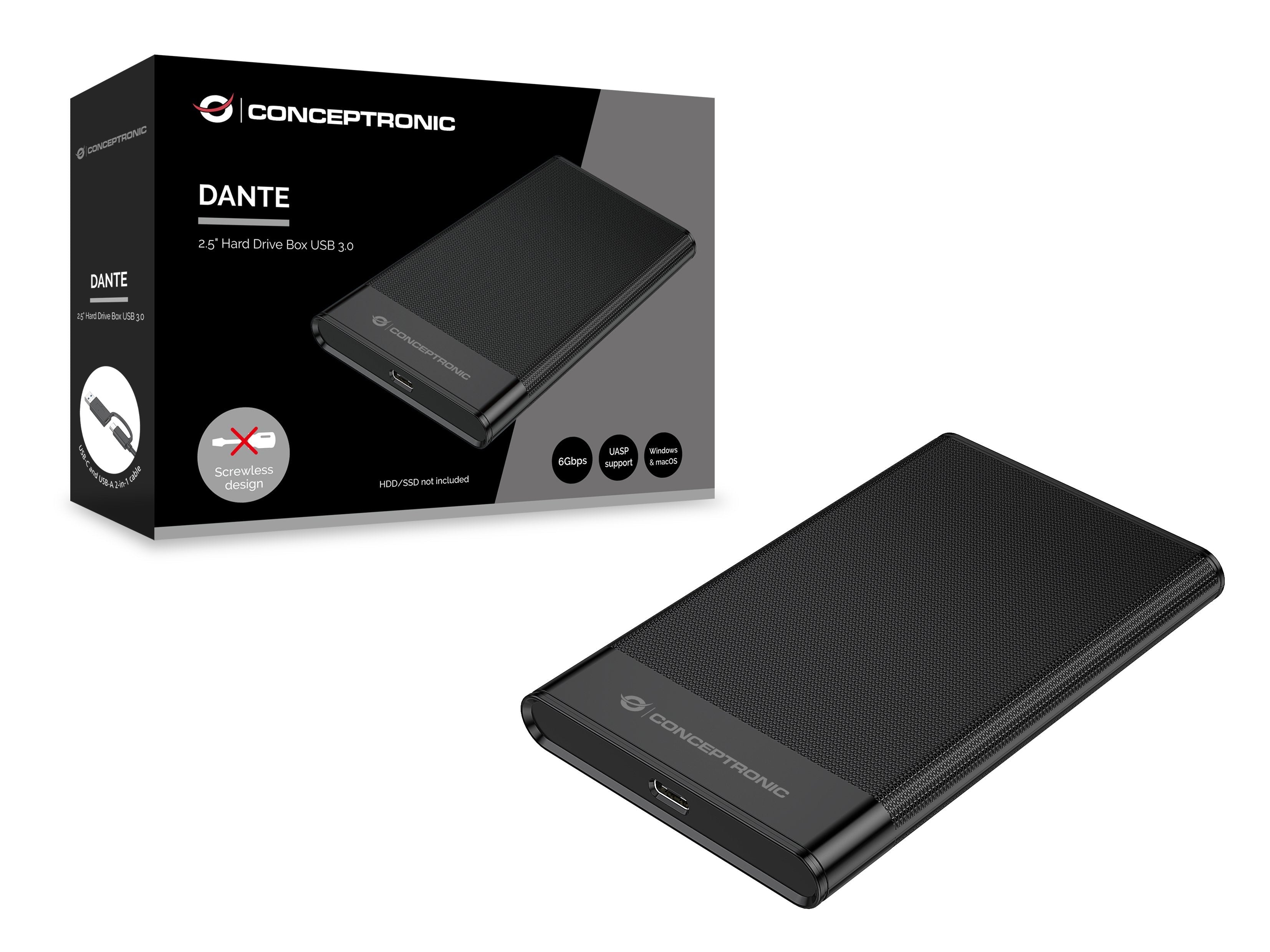 Conceptronic Hdd Caja 2.5" Sata I-Iii Hdd Ssd Usb-A &-C