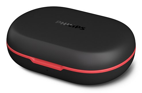 Auriculares Deportivos Bluetooth Philips Taa6709bk Con Estuche De Carga Autonomía 7h Negros Y Rojos