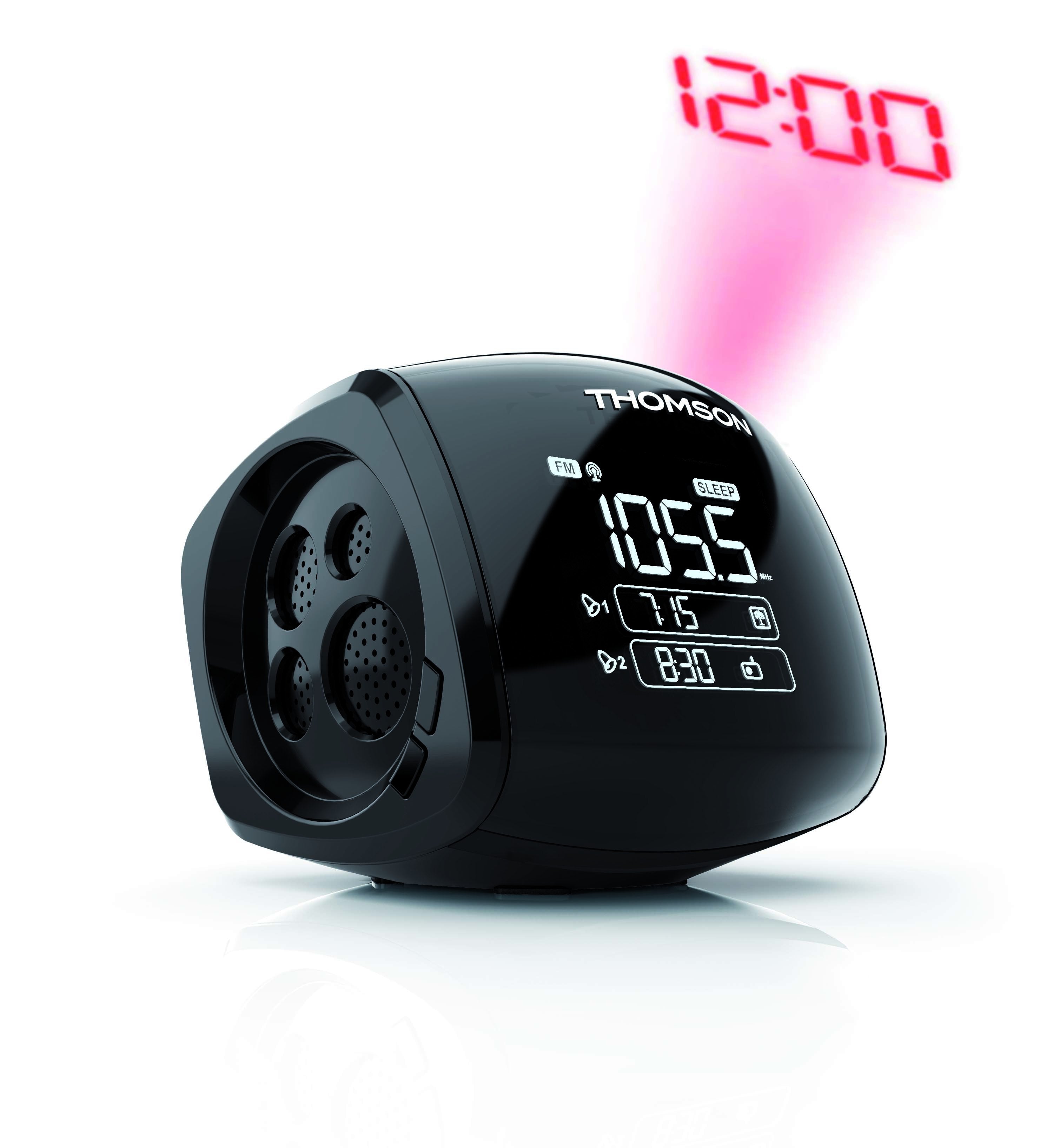 Reloj Despertador Thomson Con Proyector Negro Cp280
