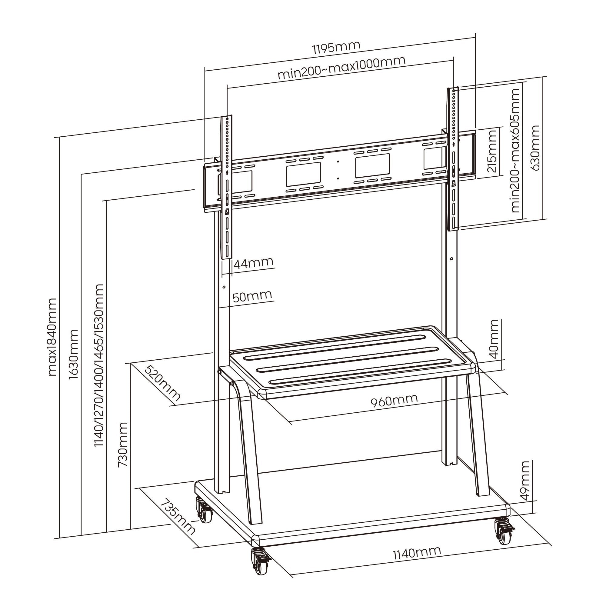 EAN 8052101433623 - Ewent EW1541 soporte para pantalla de señalización 3,05 m (120") Negro imagen 3