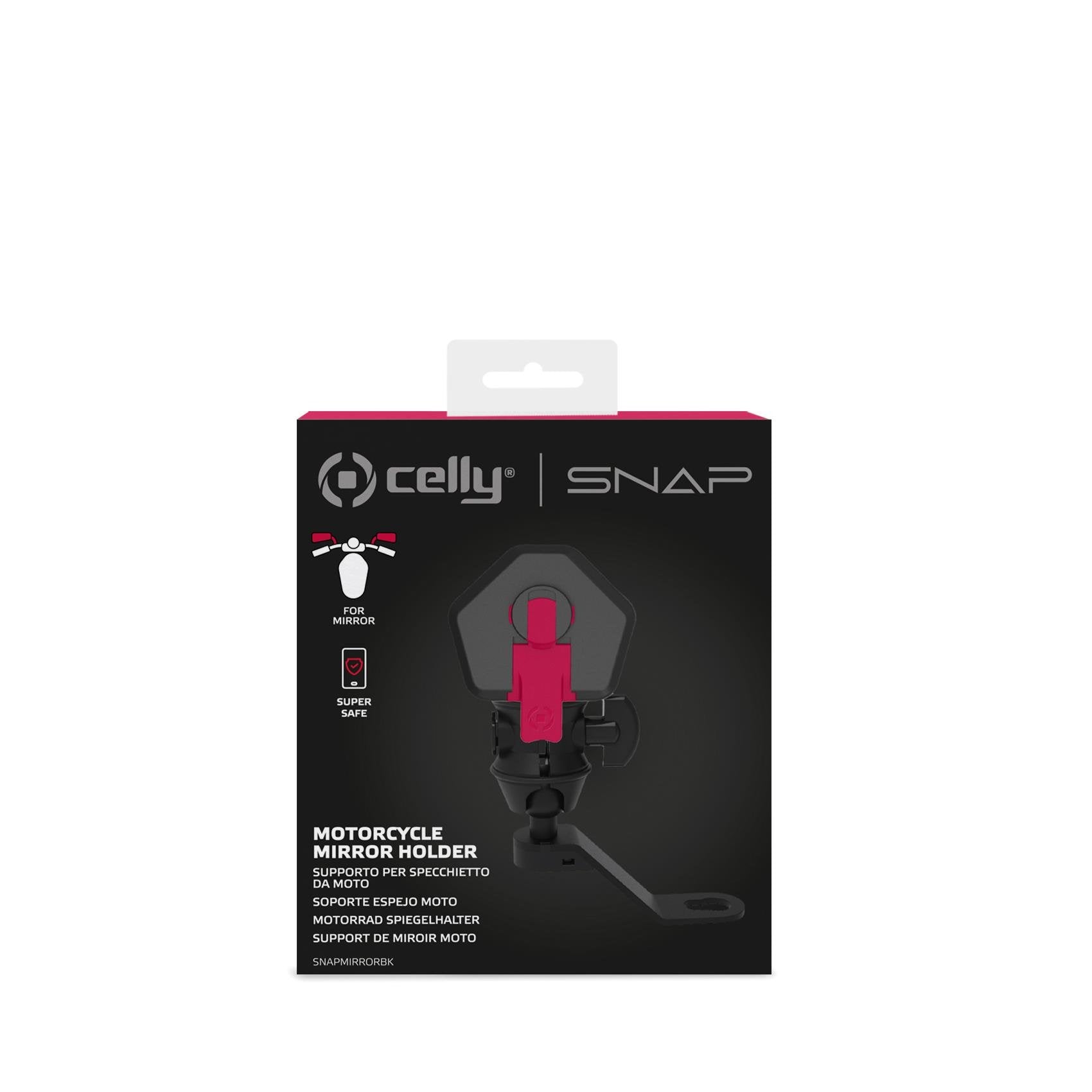 Celly Snapmirror Soporte Motocicleta Pasivo Teléfono Móvil/Smartphone Negro