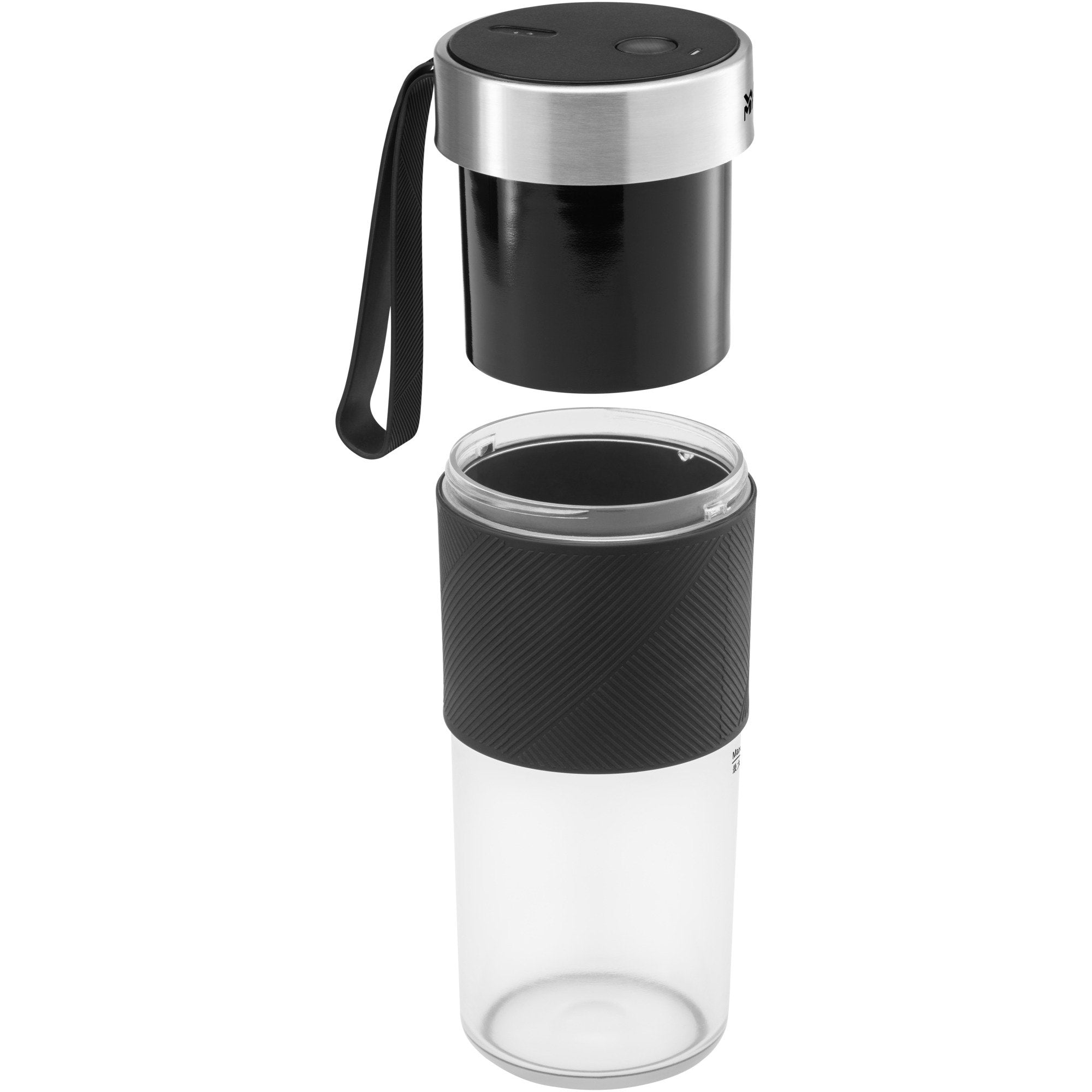 Batidora Wmf Kitchenminis Mix On The Go 0,3 L 50 W Negro, Acero Inoxidable, Transparente