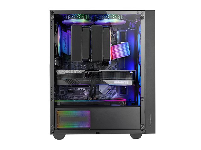 Caja Semitorre Atx Mc-Air Negro Mars Gaming Bahías Int:2x3'5, 2x2'5/ 1xusb3.0/ 2xusb2.0/ Audio In/Out/ Sistema De Gestión De Cableado Interno
