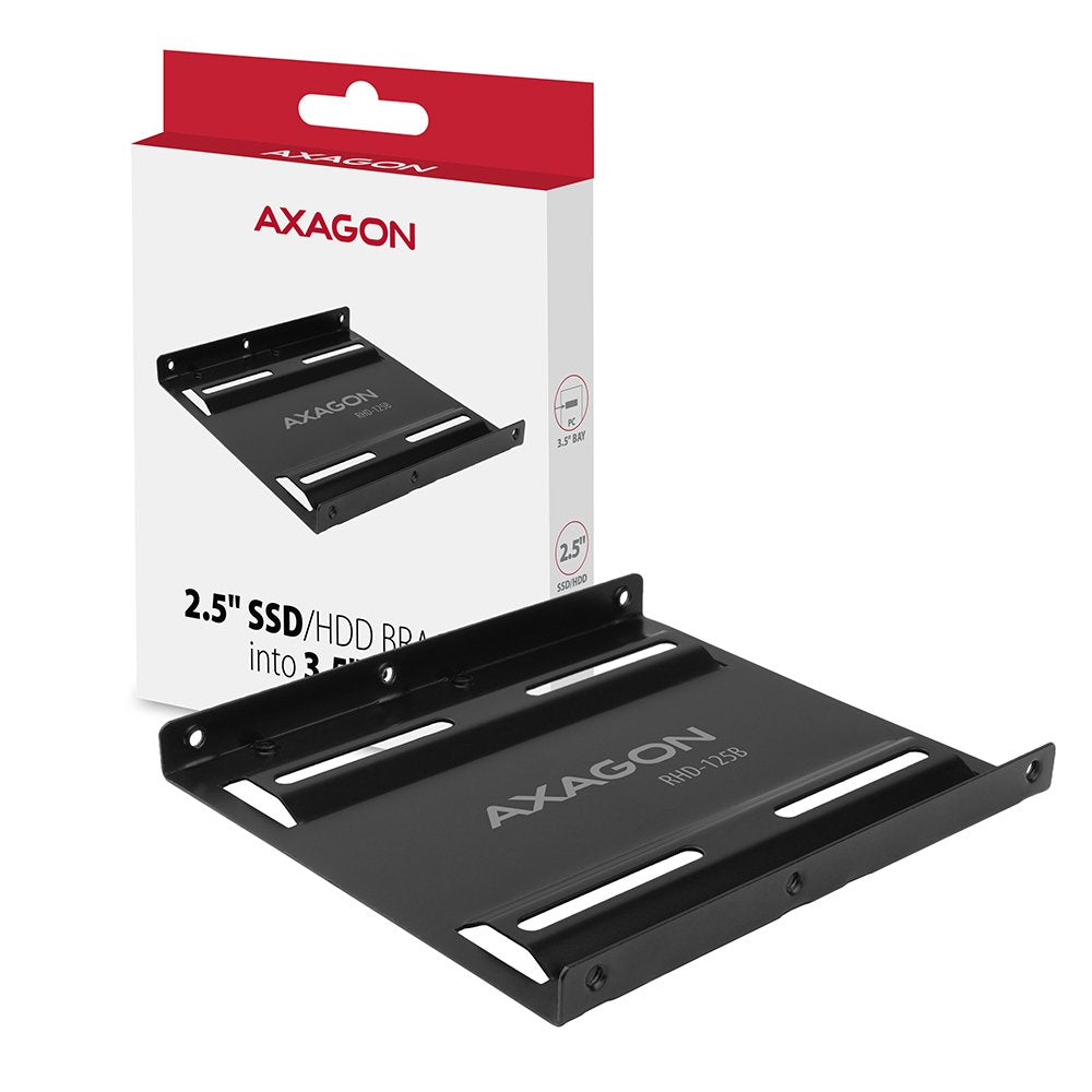 Axagon Rhd-125b, Marco De Metal Para 1x 2.5 "Hdd / Ssd Hasta 3.5" Posición, Negro