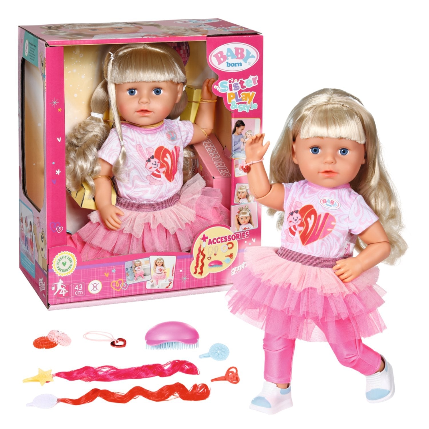 Muñeca Baby Born Sister Style And Play De 43 Cm
