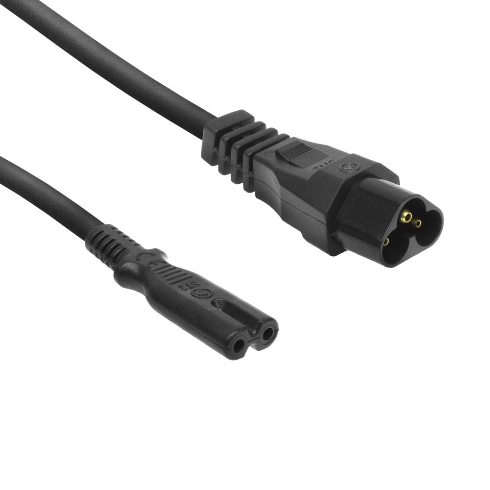 Adaptador De Conector Iec-60320 C6 A C7 Con Cable 0.75 Mm² 0.20 Metros Act