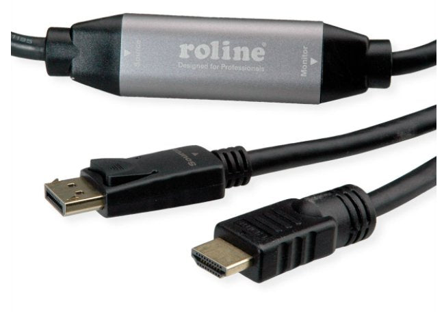 Roline Displayport Cable Dp - Uhdtv, St St, Schwarz, 10 M